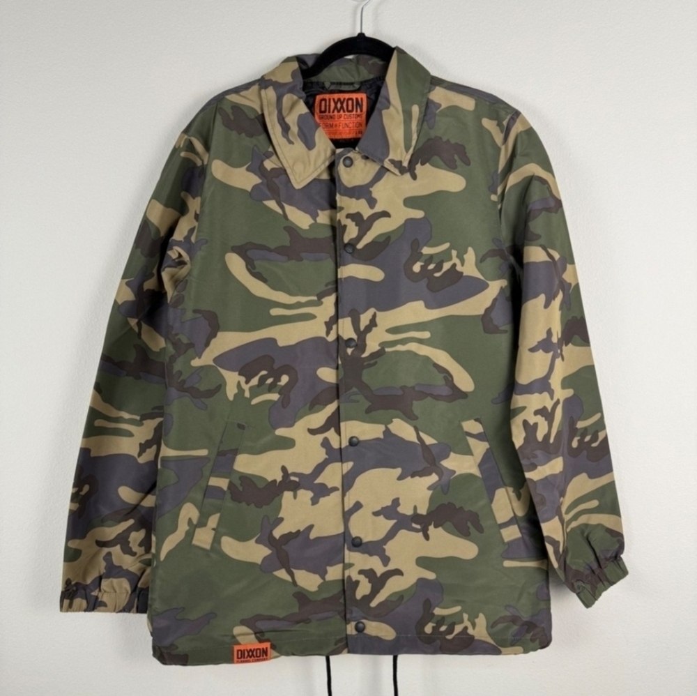 NWT Men's Dixxon Green Camo Coaches Coach Jacket Ground Up Size Small